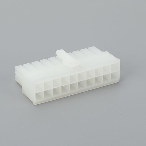 5557/5569 Stecker, 4,2 mm Rastermaß, zweireihig, Steckergehäuse mit Schnappverschluss, Kabelbaumstecker, ATX-Schnittstelle. (1/4)