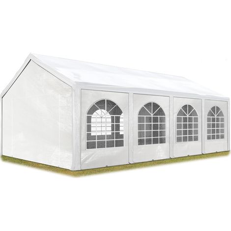 TOOLPORT 4x8 m Excellent Marquee with strong PE 450 N tarpaulin, Party Tent with fully galvanised & bolted steelframe white (1/5)