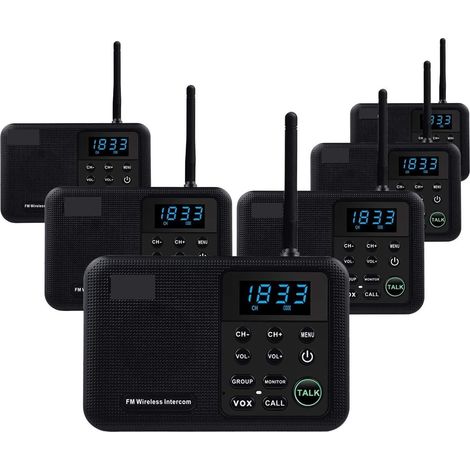 Système d'interphone Domestique sans Fil for Le Bureau d'affaires de la Maison Portée de 5280 Pieds Système de Communication pièce à pièce à 10 canaux (1/5)