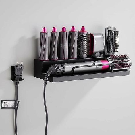Wandmontiertes Aufbewahrungsregal für Dyson Airwrap Organizer mit Klebefläche für Badezimmer (Edelstahl) (1/5)