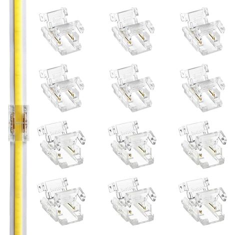 Connecteur Ruban LED Plaque Vers Plaque 2 Broches 8mm 12PCS (1/5)