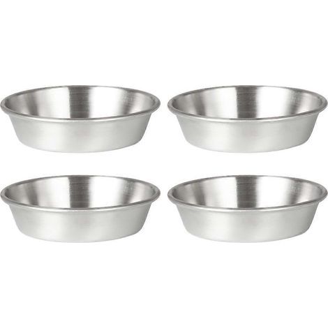 4er-Set Gewürzschalen, Saucenschalen, Küchenutensilien. – 10,00 x 10,00 x 2,50 cm – Silber (1/4)