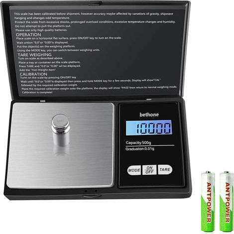 Balance Électronique De Précision - Plateforme En Acier Inoxydable - Affichage LCD Rétroéclairé Bleu - 0 01 G À 500 G - Pour Cuisine Bijouterie Thé Levure - 1 Pièce
