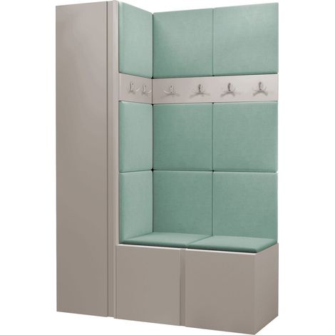 Conjunto para recibidor Pinis IX, Manila 11, 186x124x46cm, Aglomerado laminado, Tapiz, Colocada, Montada en la pared