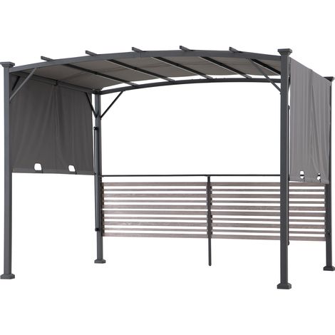 Stahl/Stoff Whirlpool Pergola TITOV in Grau - 270cm x 300cm