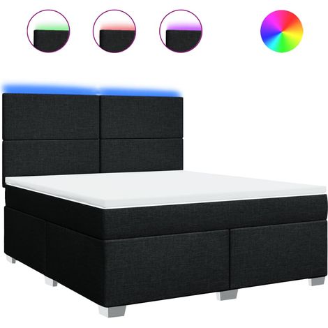 Maison Exclusive - Boxspringbett mit Matratze Schwarz 180x200 cm