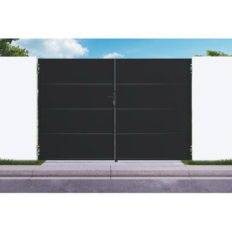 Portail acier noir mat 3m NALI H.200cm (1/5)