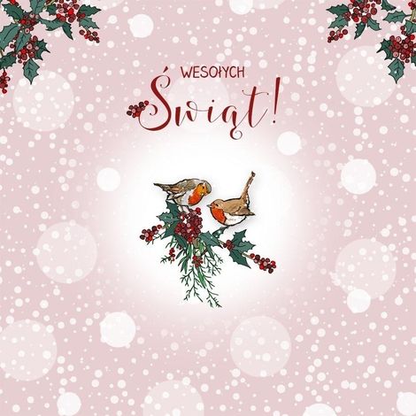 Biglietto quadrato Swarovski CL3510PO Uccellini di Natale
