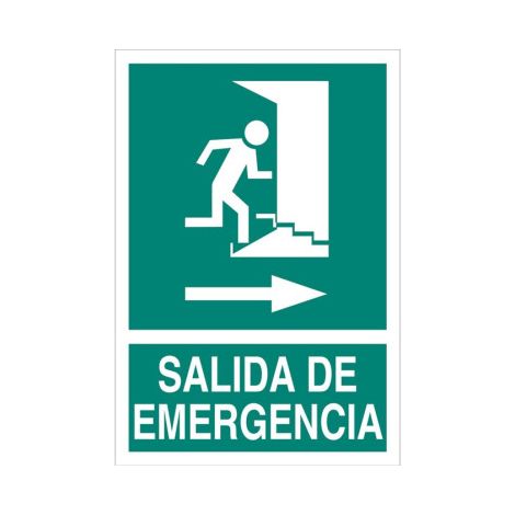 Señal Salida Emergencia puerta derecha (texto y pictograma)                                                          210X148