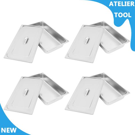 ATELIER 4Pcs 7.5L poêle alimentaire avec couvercle poêle de table à vapeur cuisine poêle de table à vapeur en acier inoxydable (1/5)
