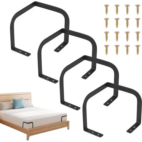 4 Pièces Arret Matelas, 14cm Cale Matelas Antidérapants pour Coins du Lit, Anti Glisse Bloque, pour Lits en Bois, Ressorts, Camping-Cars, Noir (1/5)