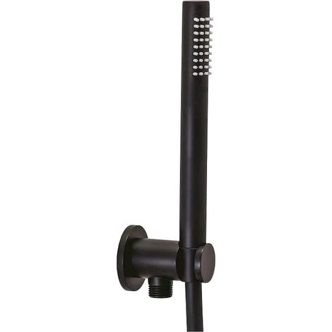 Set presa acqua con supporto e doccia in metallo nero opaco Paffoni ZDUP094NO  Nero opaco