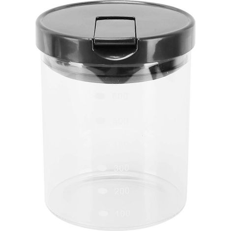 Bocal en verre avec couvercle, graduation, pour la conservation des aliments secs en cuisine et à la maison, 600 ml (1/5)