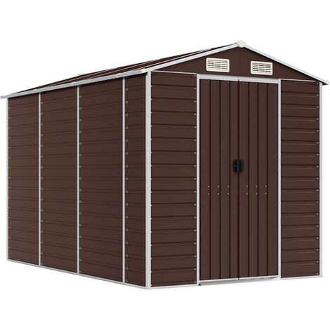 Maison Exclusive - Casetta da giardino marrone 191x300x198 cm in acciaio zincato (1/5)