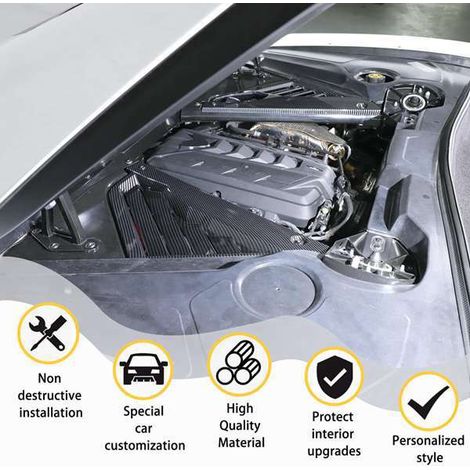Two side baffles for engine compartment tie rods in 20-23 Corvette Chevrole models. (1/5)