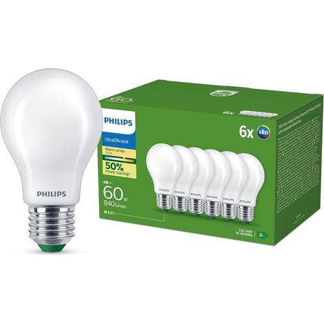 Ampoule LED, Culot E27, 60W, Pack de 6, Blanc (1/5)