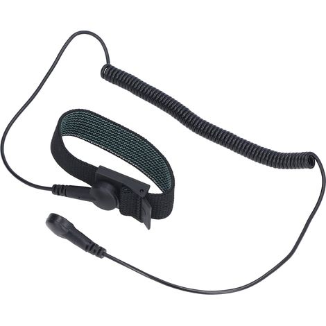Bracelet antistatique réutilisable avec cordon de mise à la terre, sangle fixe pour poignet, fil extensible long, noir (1/5)