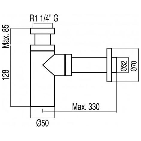 Siphon de lavabo apparent télescopique - TRES 13463410 (1/3)