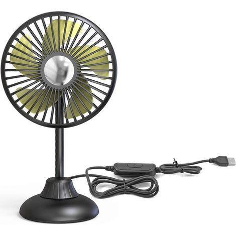 Ventilateur de camping d'été de 4,5 pouces, ventilateur de bureau rechargeable à 3 vitesses pour bibliothèque et dortoir (1/4)
