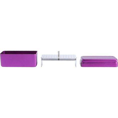 1 boîte de stérilisation autoclave en aluminium à 72 trous pour instruments de soins buccaux (violette)-Purple (1/4)