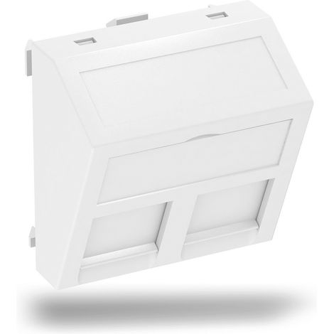 OBO Bettermann Supporto per tecnica dati per 2 moduli di connessione Tipo C 45x45mm Policarbonato bianco puro RAL 9010, 6119250