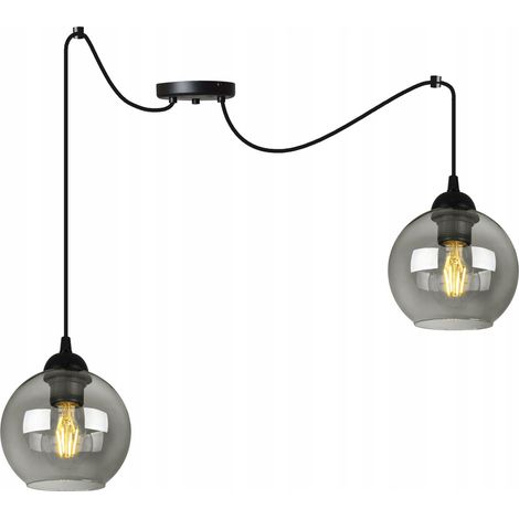 ELEGANTE LAMPADA A SOSPENSIONE A FORMA DI RAGNO, PARALUME IN VETRO