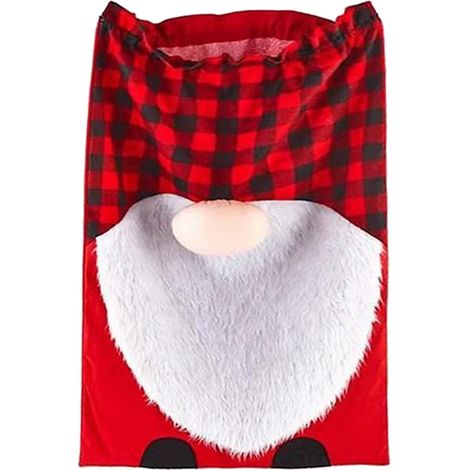 Sac De Noël - Sac À Cadeaux En Tissu Avec Cordon De Fermeture - Design Nain - 82 X 54 X 7 Cm - Pour Présents Et Décoration Festive - 1 Pièce (1/5)