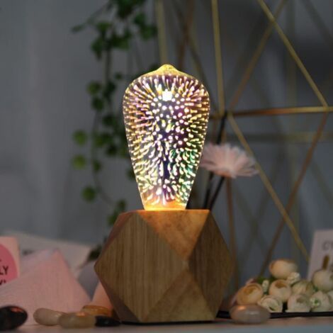 Edison Bulb 3D Firework Led Bulb 4W 220-240V E27 Christmas Tree Decoration Bulbs Specialty Decorative Light Bulb (ST64) [Energy Class G] (1/2)