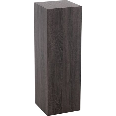 Socle gris en bois mdf effet placage meuble design élégant - Gris bois foncé naturel (1/2)