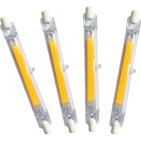 BelleRise - Lot de 4 ampoules LED R7S 118 mm 20 W à intensité variable, lumière blanc chaud, éclairage à 360°, compatibles halogènes (1/5)