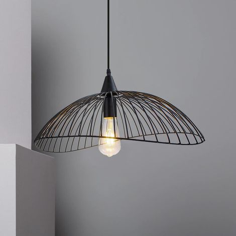 Pendelleuchte im Retro-Industrie-Stil, ideal für Esszimmer, Schlafzimmer und Wohnzimmer, 50 cm, schwarz. (1/5)