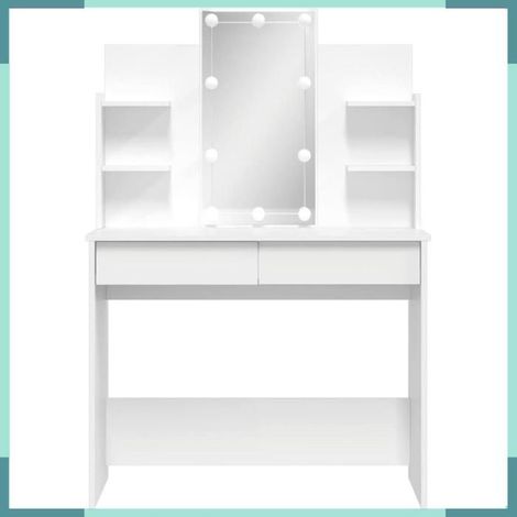 Coiffeuse - 837892 - LED intégrées - Blanc - 96 x 40 x 142 cm (1/5)