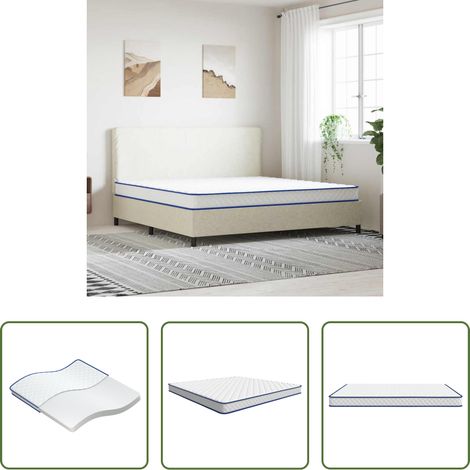 vidaXL Schlafmatratze - Memory-Schaum-Matratze 200x200x17 cm Weich Weiß (1/5)