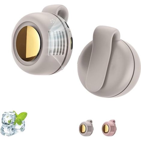 Mini ventilador portátil y silencioso con clip，recargable，de mano y ajustable para la cintura，viajes y uso en la oficina (blanco) (1/2)