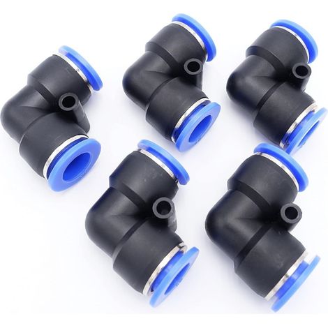 30-mm-Pneumatikschlauchkupplung, 90-Grad-Drehanschluss für Luft und Wasser, bidirektional (5er-Packung)