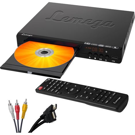 Lecteur DVD – Lecteur vidéo multi-régions sans région avec sortie HDMI et mise à l'échelle 1080p, lecture USB/CD, ports RCA/AUX, design compact pour TV et Smart TV, câble HDMI inclus (1/5)