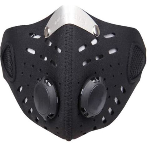 Masque Anti-poussière - Néoprène - Hauteur 15 cm - Longueur Réglable 53 à 59 cm - Noir - 1 Pièce (1/4)