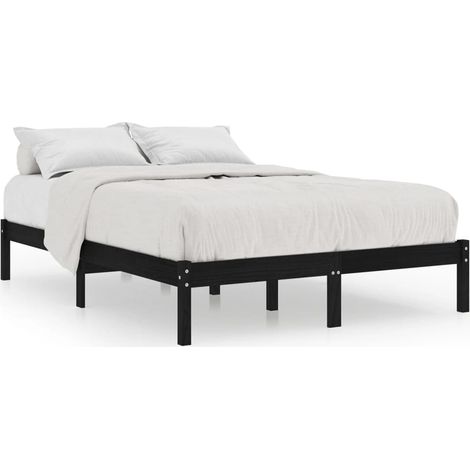 Maison Exclusive - Massivholzbett Schwarz Kiefer 200x200 cm