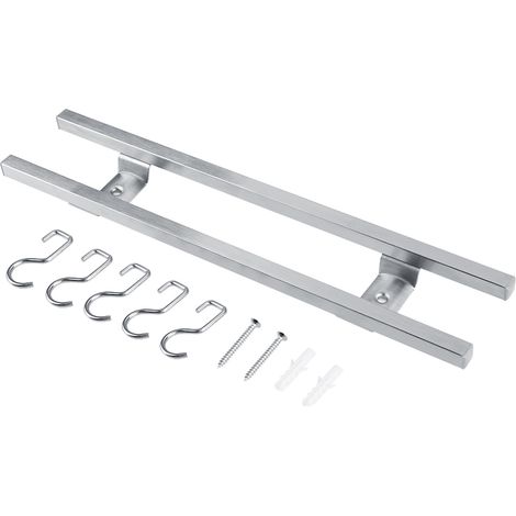 Porte-couteaux magnétique double barre en acier inoxydable, fixation murale, rangement d'ustensiles de cuisine 40cm
