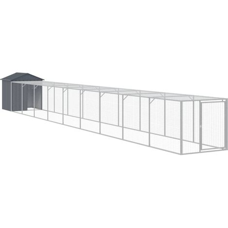 Recinto per pollaio con recinto per galline 117 x 1017 x 123 cm in acciaio zincato antracite 020043944