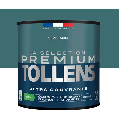 Tollens - Peinture intérieure couleurs - La Sélection Premium Satin - Ultra Couvrante - Vert Sapin 0,5 L - 6m²