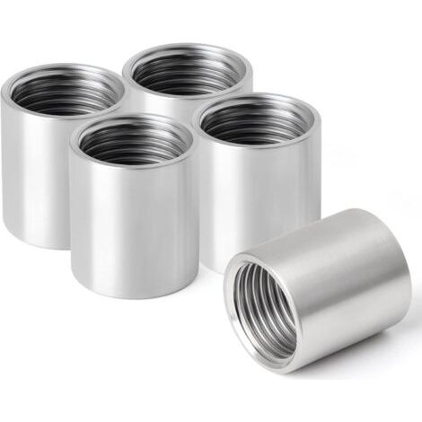 1/2" Raccord droit femelle fileté acier inoxydable,connecteurs droits en acier inoxydable 304,raccords de tuyauterie femelles,5pcs(DN15)