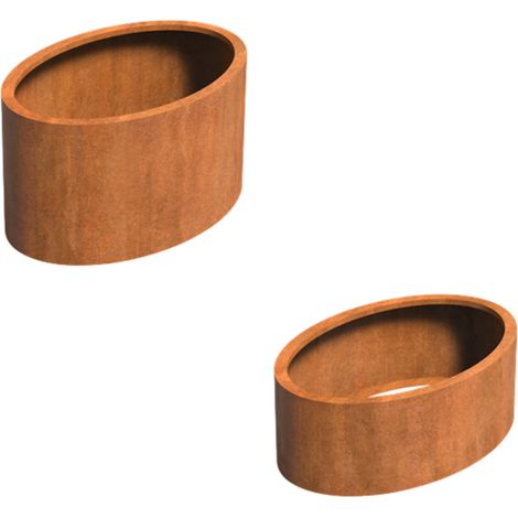 Adezz Ellipse ohne Boden Pflanzgefäß aus Corten-Stahl Pflanzkübel Blumentopf