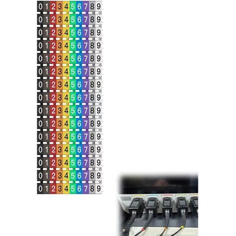 Numéro De Fil 1.5mm² 150pcs Tubes Numérotés Colorés Numéro Pour Fil Électrique Pour Câbles Étiquettes Câble Électrique Autoadhésives Sangles De Câbles Électriques Pour Fils Électriques (1/5)