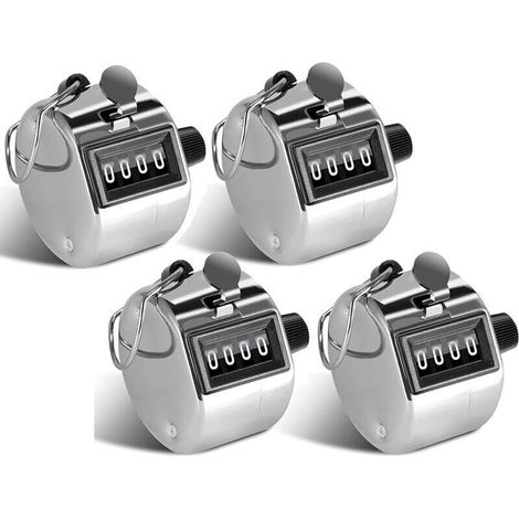 Compteur manuel mécanique 4 chiffres – Lot de 4 clickers portatifs pour comptage sportif, entraînement et suivi d’activités (1/5)