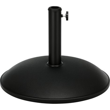 Porte-parapluie inox semi-circulaire avec poignées, adapté parasol 3,8 à 4,8 cm balcon terrasse jardin bronze noir