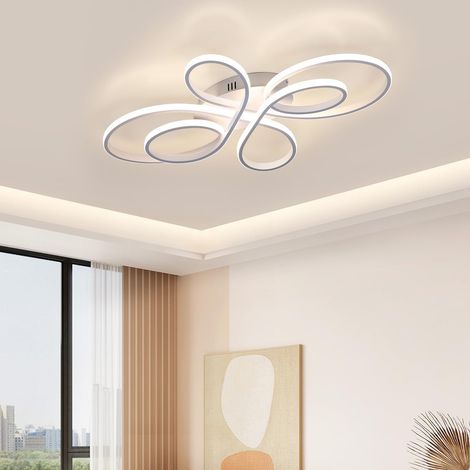 Plafonnier LED 80 cm, lustre LED créatif à anneau de fleurs 82 W, plafonnier moderne, lumière blanche chaude 3 000 K (1/5)