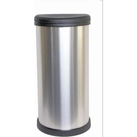 Cubo KETER 40l iml metalizado cierre touch plata 177729