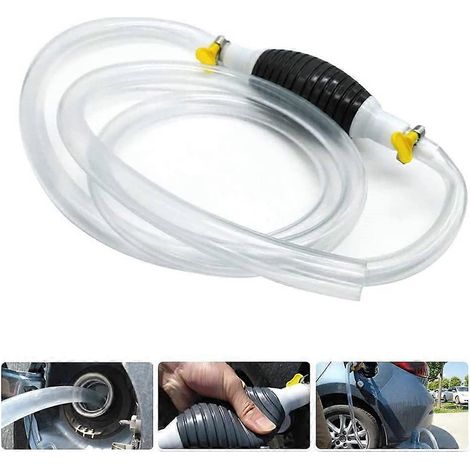 Pompe à siphon à essence avec tuyau de siphon de 2 m pour réservoir de carburant essence/huile/diesel de voiture/bateau (1/5)
