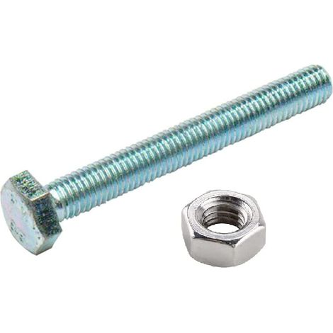Boulon à tête hexagonale uniquement plaqué au zinc brillant, Set de 6 Pièces (1/2)